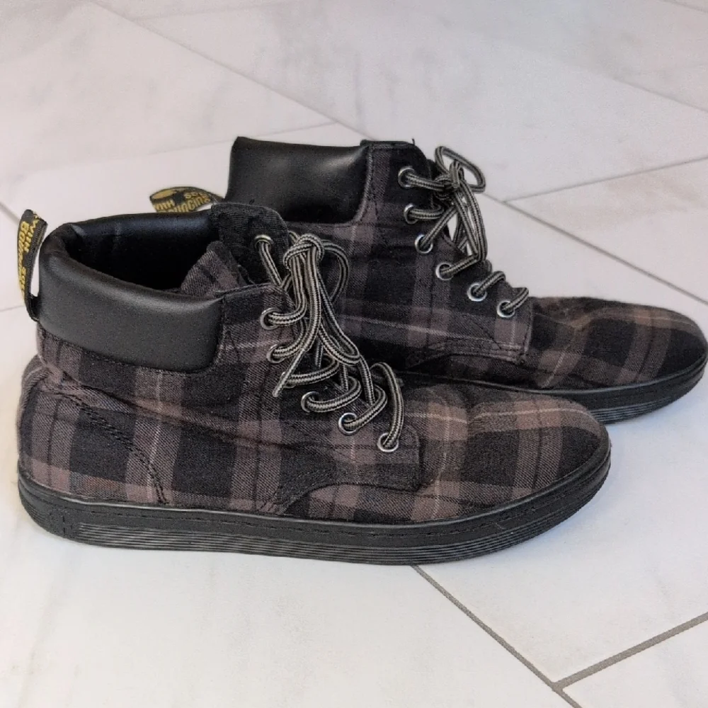 Dr. Martens Black and Gray Plaid Sneakers - Picture 3 of 6